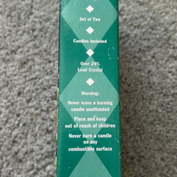 Vintage 1994 Italy 24% Lead Crystal Shell Candle Holders w/White Tapers - Picture 3 of 9